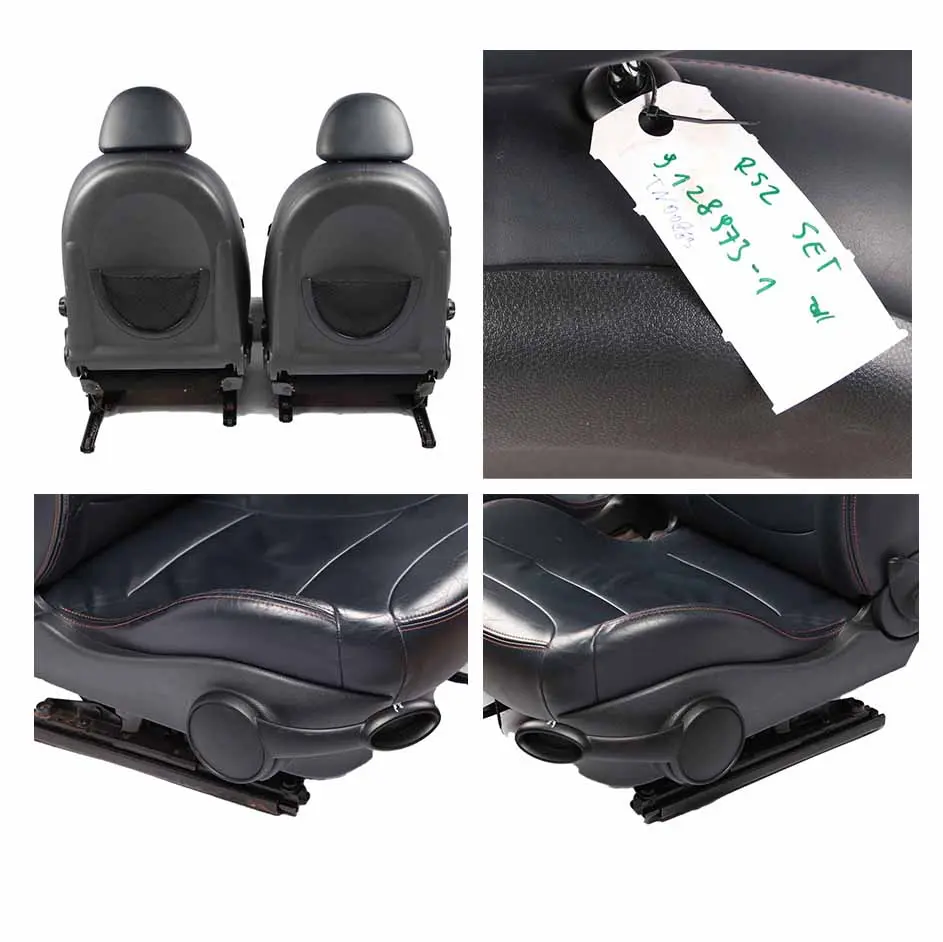 Leather Seats Mini R52 Convertible Sport Front Rear Right Left Seat Orange Seam to with Part number 9128973 Leather Seats Mini R52 Convertible Sport Front Rear Right Left Seat Orange Seam - SKU 9128973-1 - Part number 9128973