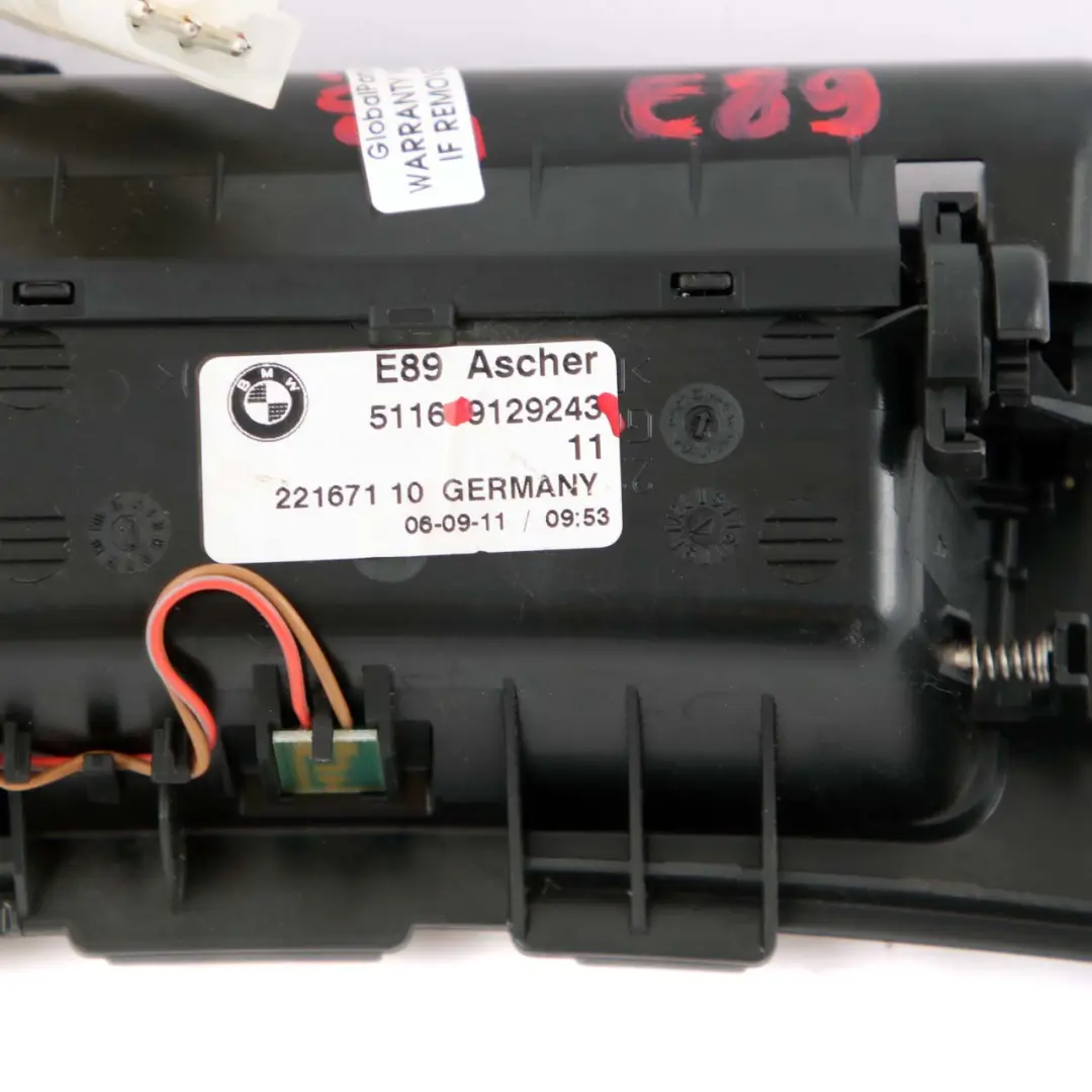 BMW Z4 E89 Mittel Konsole Aschenbecher Abdeckung Silber - SKU 9129243 - Teilenummer 9129243