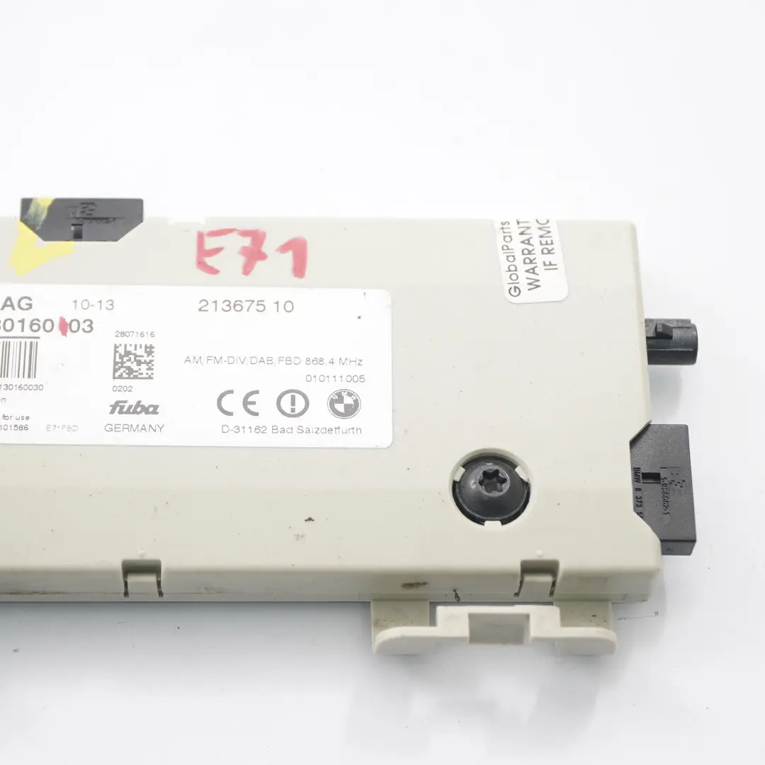 Antena Amplificador Diversity Control Unit Módulo 868 MHZ para BMW X6 E71 con número de pieza 9130160 BMW X6 E71 Antena Amplificador Diversity Control Unit Módulo 868 MHZ - SKU 9130160 - Número de pieza 9130160