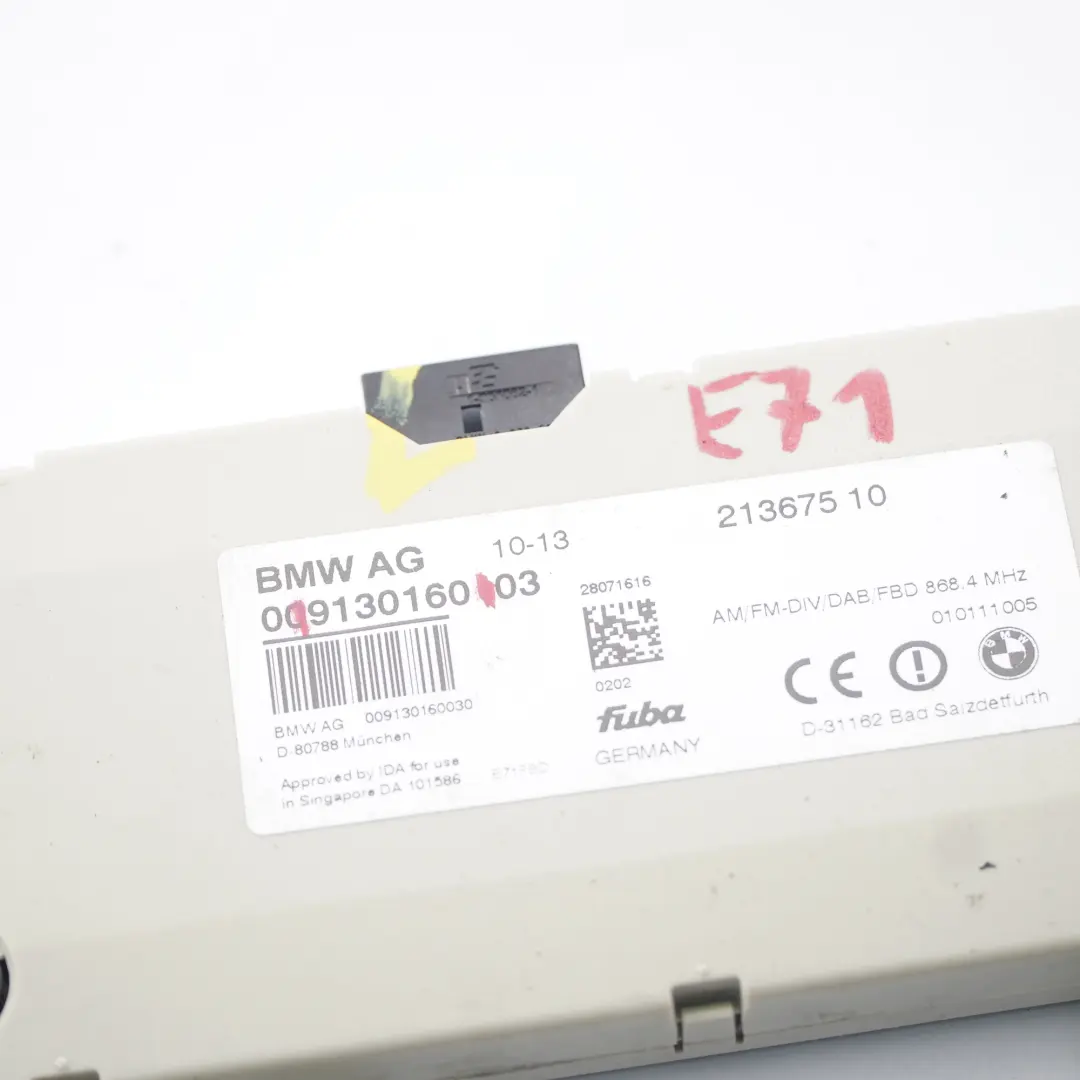BMW X6 E71 Antenna Amplifier Diversity Control Unit Module 868 MHZ - SKU 9130160 - Part number 9130160