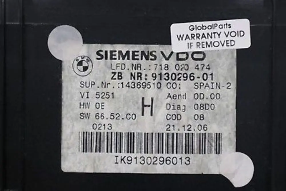 Instrument Cluster Speedo Clocks to BMW 3 X1 SERIES E84 E90 E91 E92 Petrol with Part number 9130296 BMW 3 X1 SERIES E84 E90 E91 E92 Petrol Instrument Cluster Speedo Clocks - SKU 9130296 - Part number 9130296