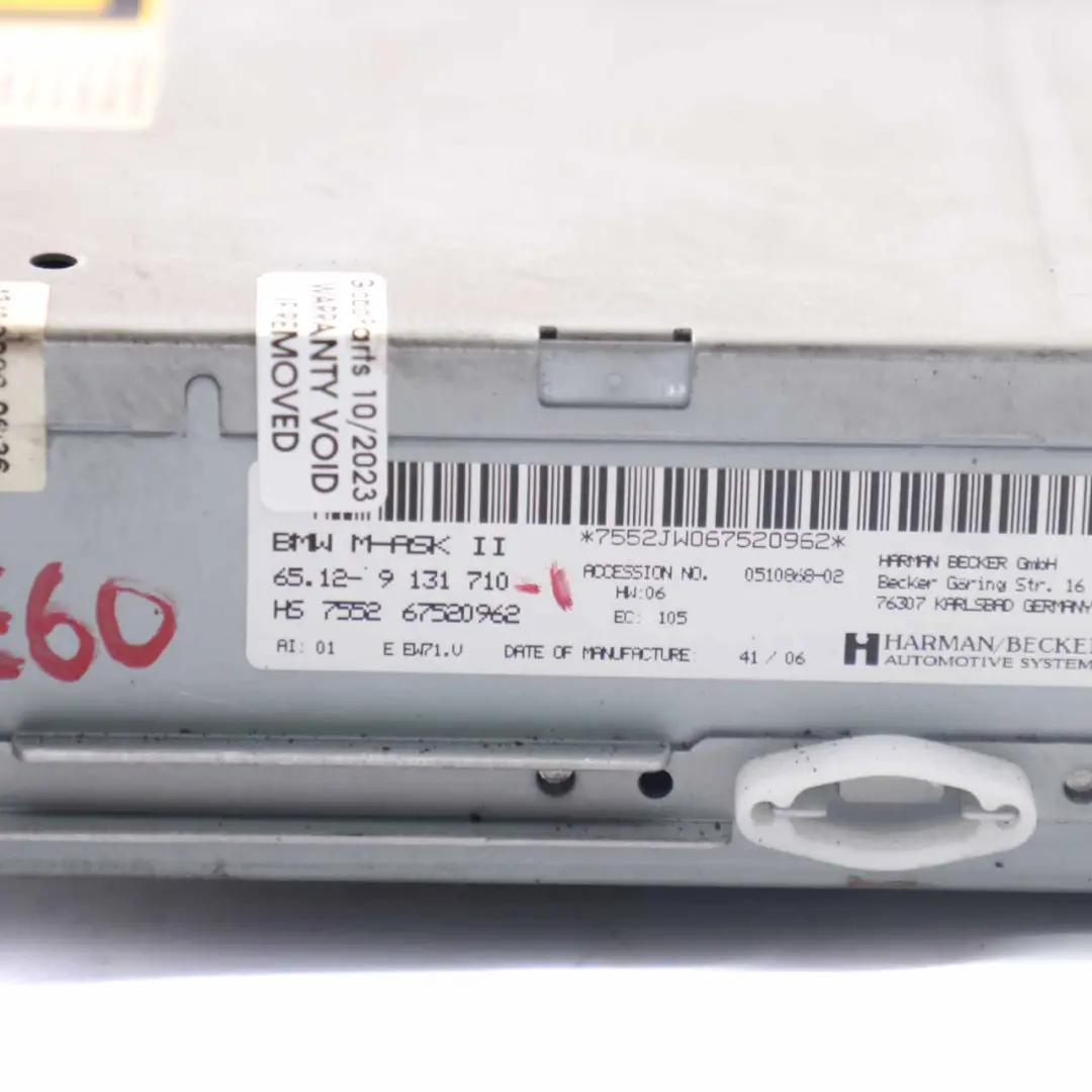 BMW E60 M-Audio CD Radio Lecteur Tete Unite Principale Professionnel - SKU 9131710-1 - Numéro de pièce 9131710