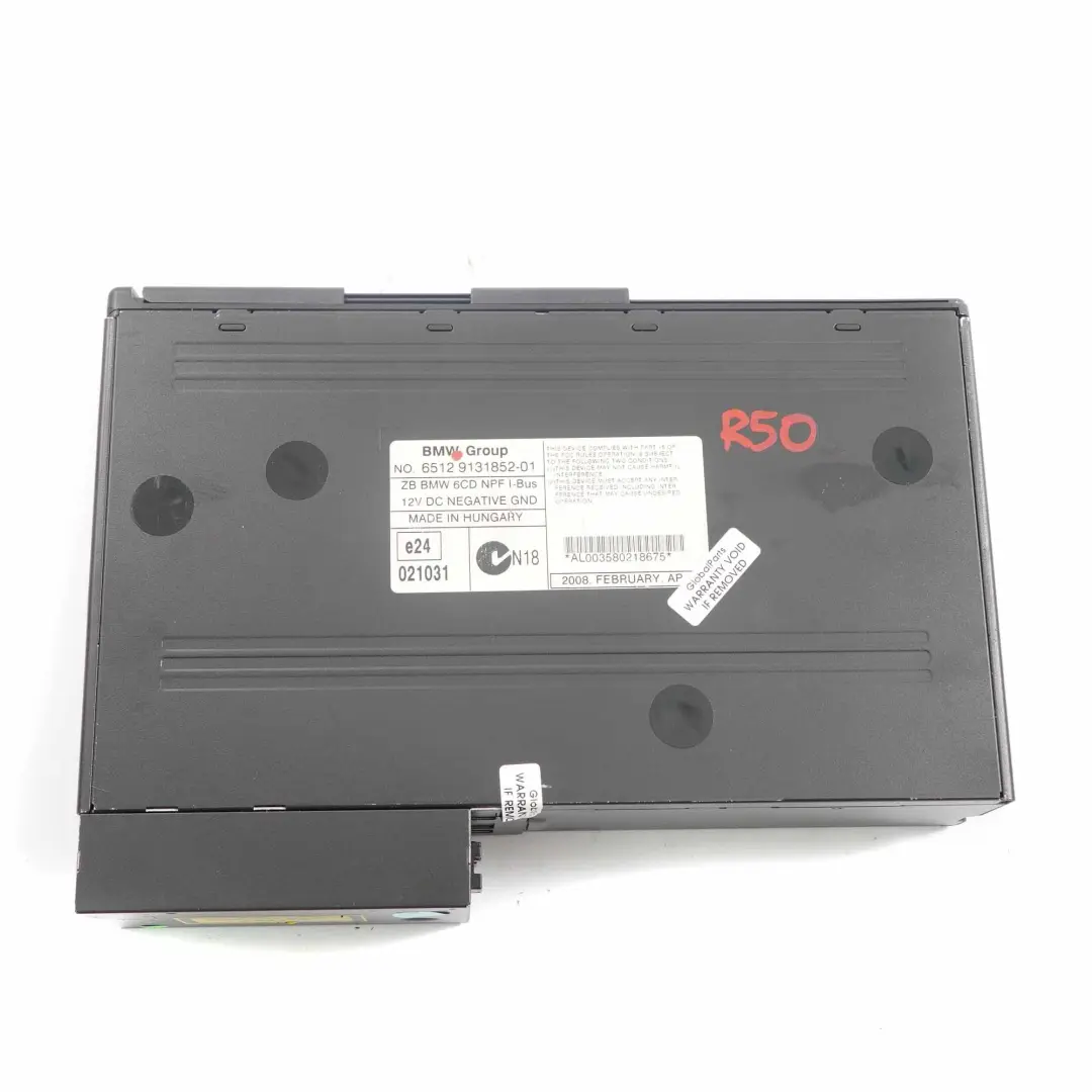 6-Disc CD Changer Multichanger With Magazine to Mini R50 R53 with Part number 6946989 Mini R50 R53 6-Disc CD Changer Multichanger With Magazine - SKU 9131852 - Part number 6946989