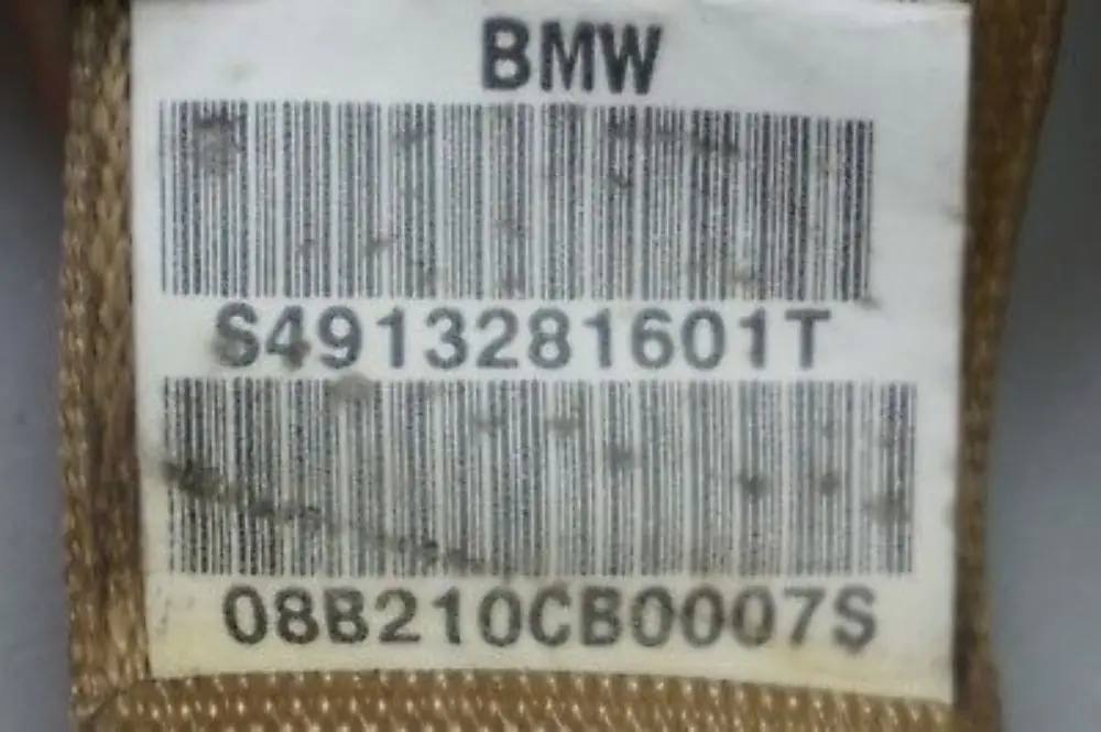 BMW E60 LCI Cinturón de seguridad trasero superior Beige - SKU 9132816 - Número de pieza 9132816