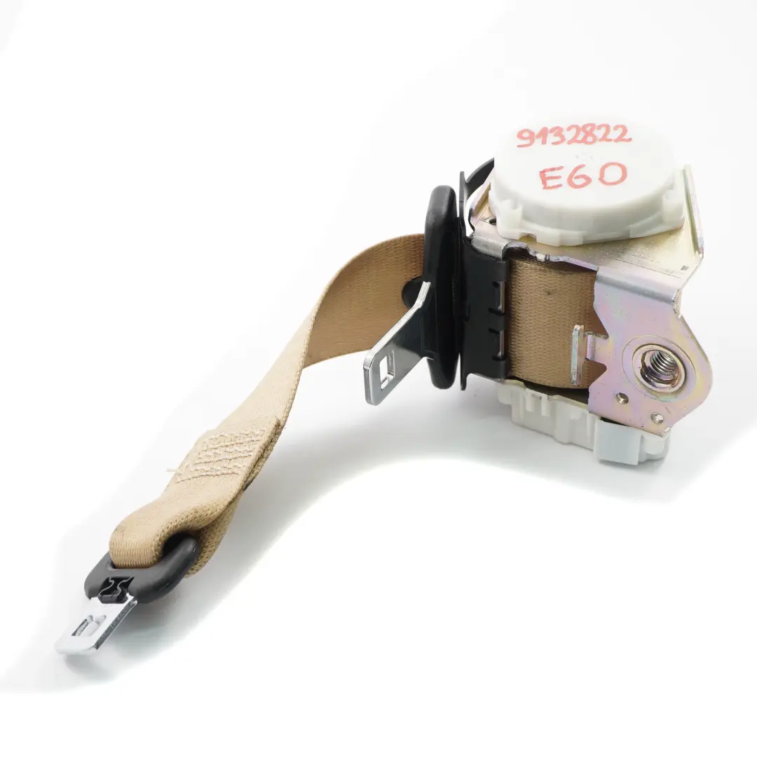 BMW E60 Seat Belt Upper Rear Centre Middle Seatbelt Beige - SKU 9132822 - Part number 9132822