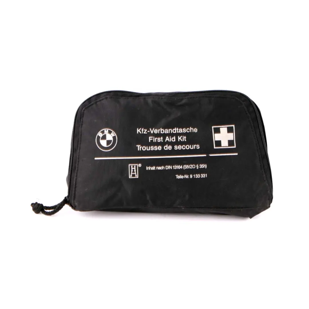 Universal First Aid Emergency Medical Kit Pouch Black to BMW with Part number 9133331 BMW Universal First Aid Emergency Medical Kit Pouch Black - SKU 9133331 - Part number 9133331