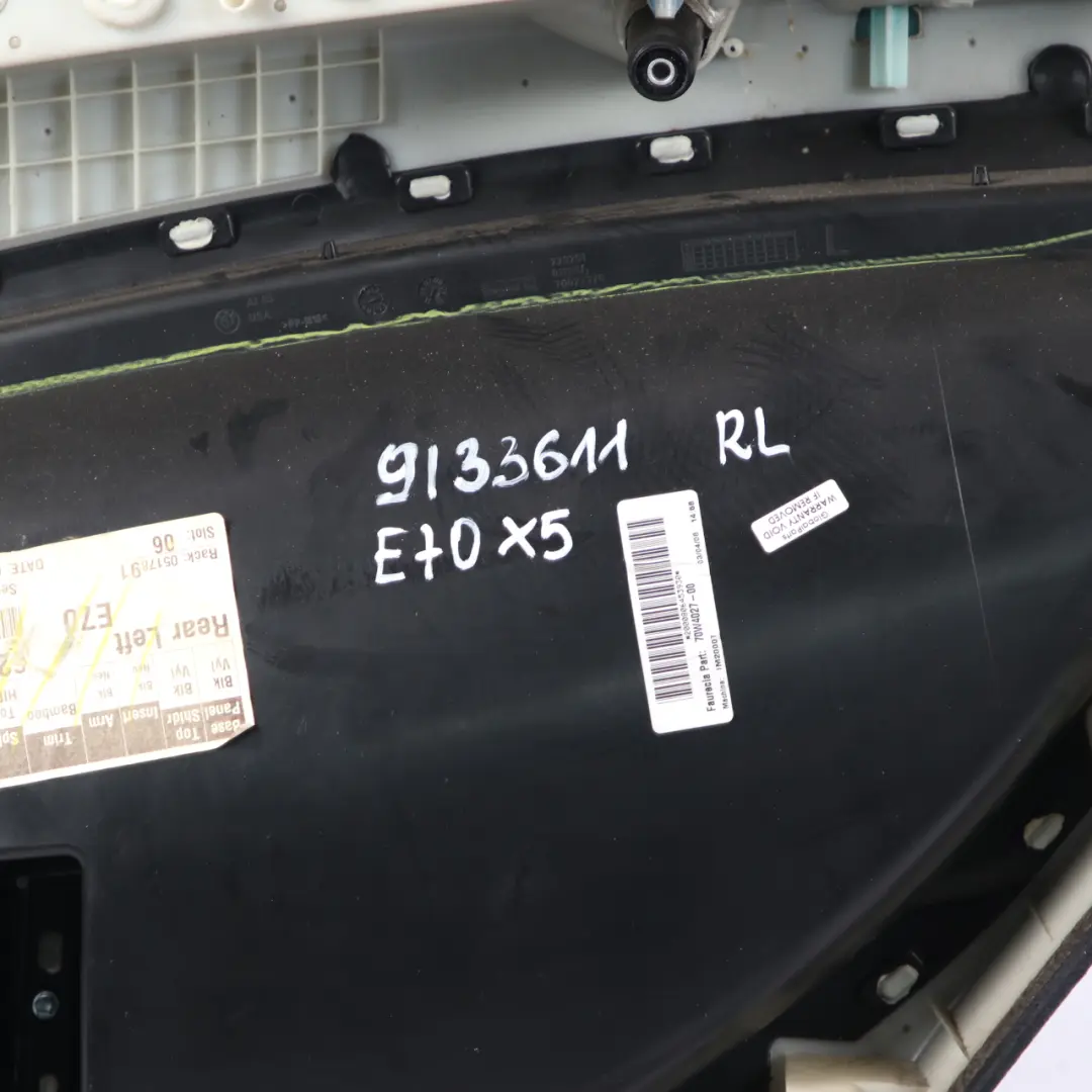 BMW X5 E70 Rear Left N/S Door Card Trim Panel Roller Blind Set Black Leather - SKU 9133611 - Part number 9133611
