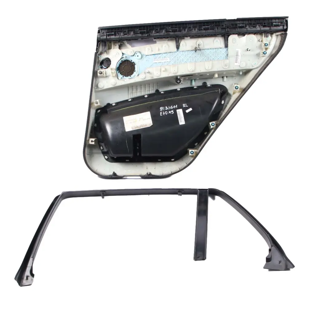 BMW X5 E70 Rear Left N/S Door Card Trim Panel Roller Blind Set Black Leather - SKU 9133611 - Part number 9133611