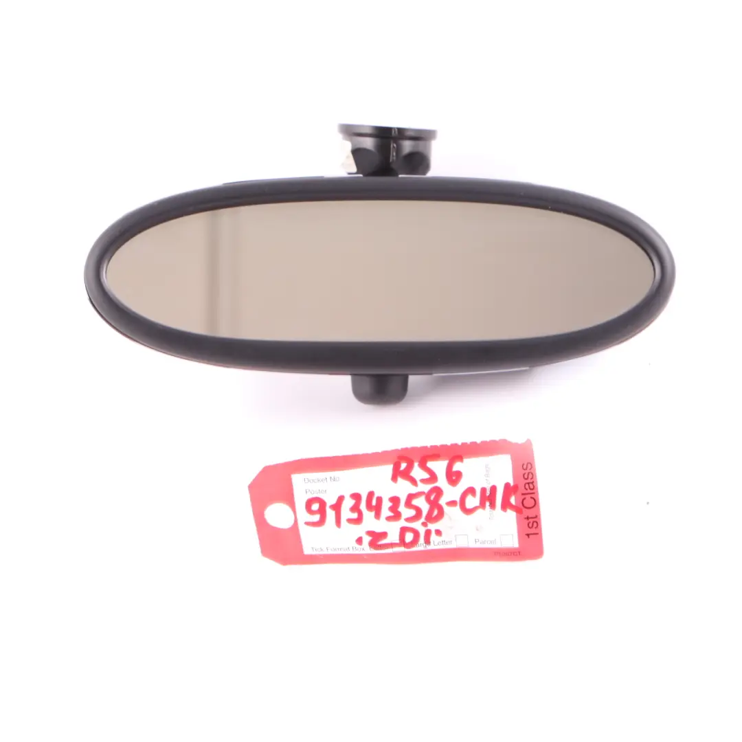Rear View Mirror Mini R55 R56 Checkered Manual Interior Radio 868 - SKU 9134358-CHK - Part number 9134358