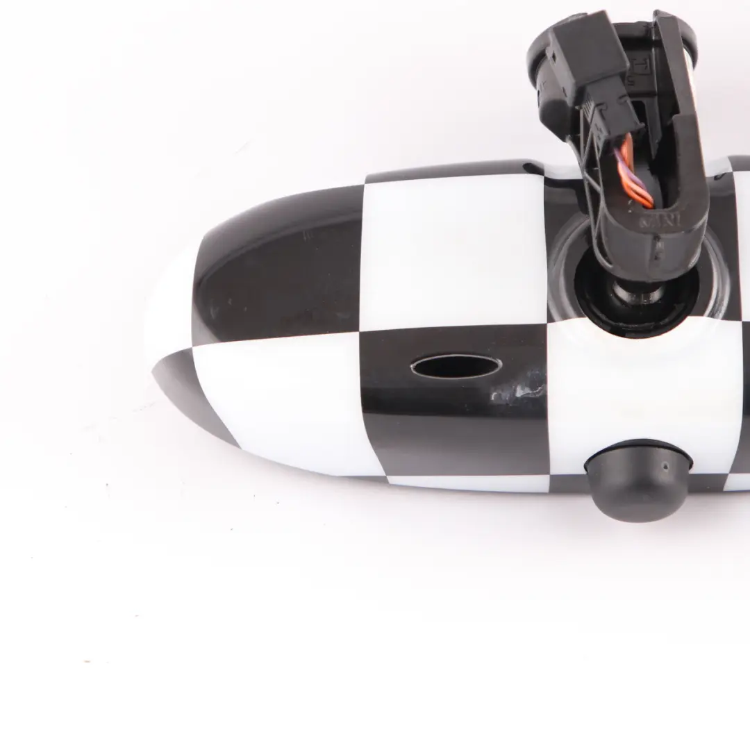 Rear View Mirror Mini R55 R56 Checkered Manual Interior Radio 868 - SKU 9134358-CHK - Part number 9134358