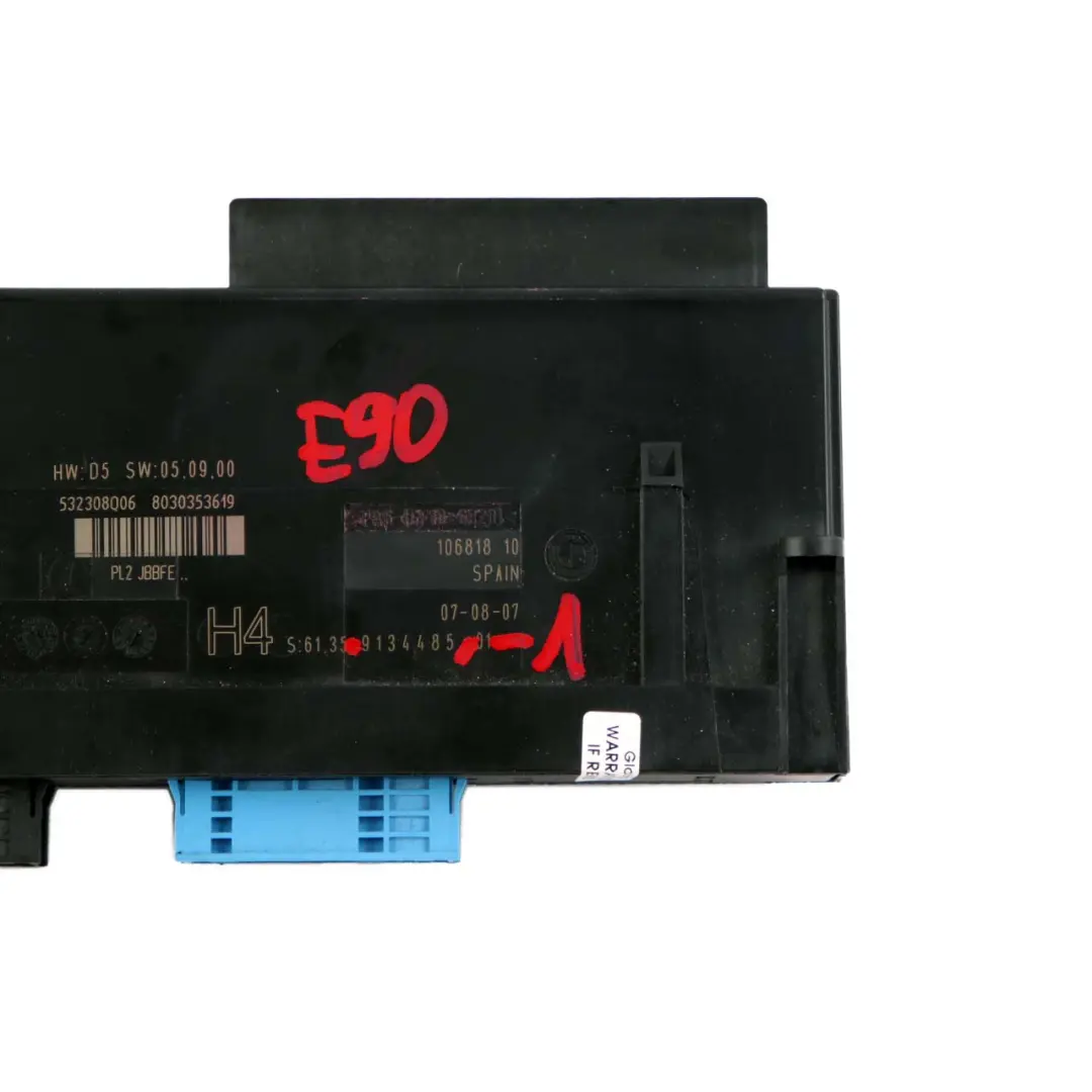 BMW 3 Series E90 Saloon ECU Body Control Unit Module PL2 JBBFE H4 - SKU 9134485-1 - Part number 9134485