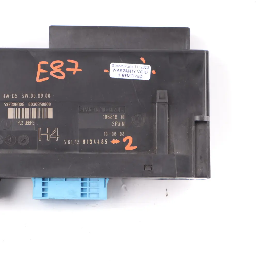 BMW E87 Body Control Module Junction Box Unit H4 PL2 JBBFE ECU - SKU 9134485-2 - Part number 9134485