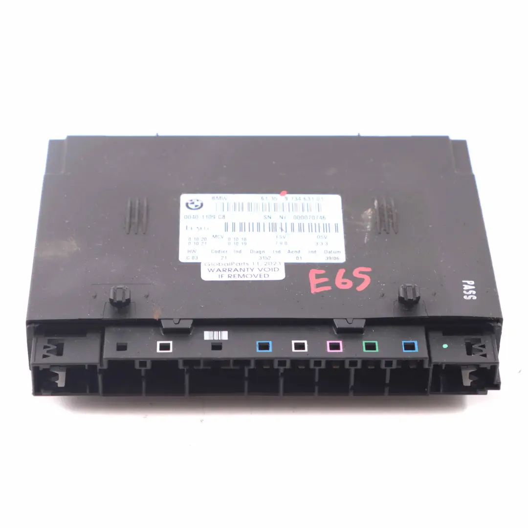  Módulo Asiento BMW E65 E66 Unidad de Control del Asiento Delantero ECU - SKU 9134631 - Número de pieza 9134631