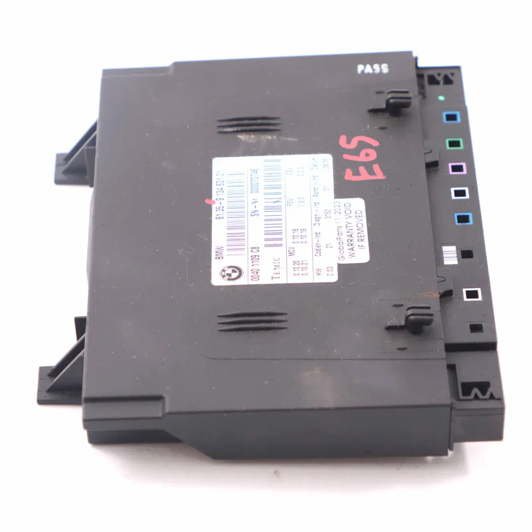  Módulo Asiento BMW E65 E66 Unidad de Control del Asiento Delantero ECU - SKU 9134631 - Número de pieza 9134631