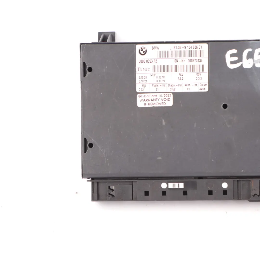 BMW E65 Módulo Asiento Unidad Control del Asiento Delantero Módulo ECU - SKU 913463601 - Número de pieza 913463601