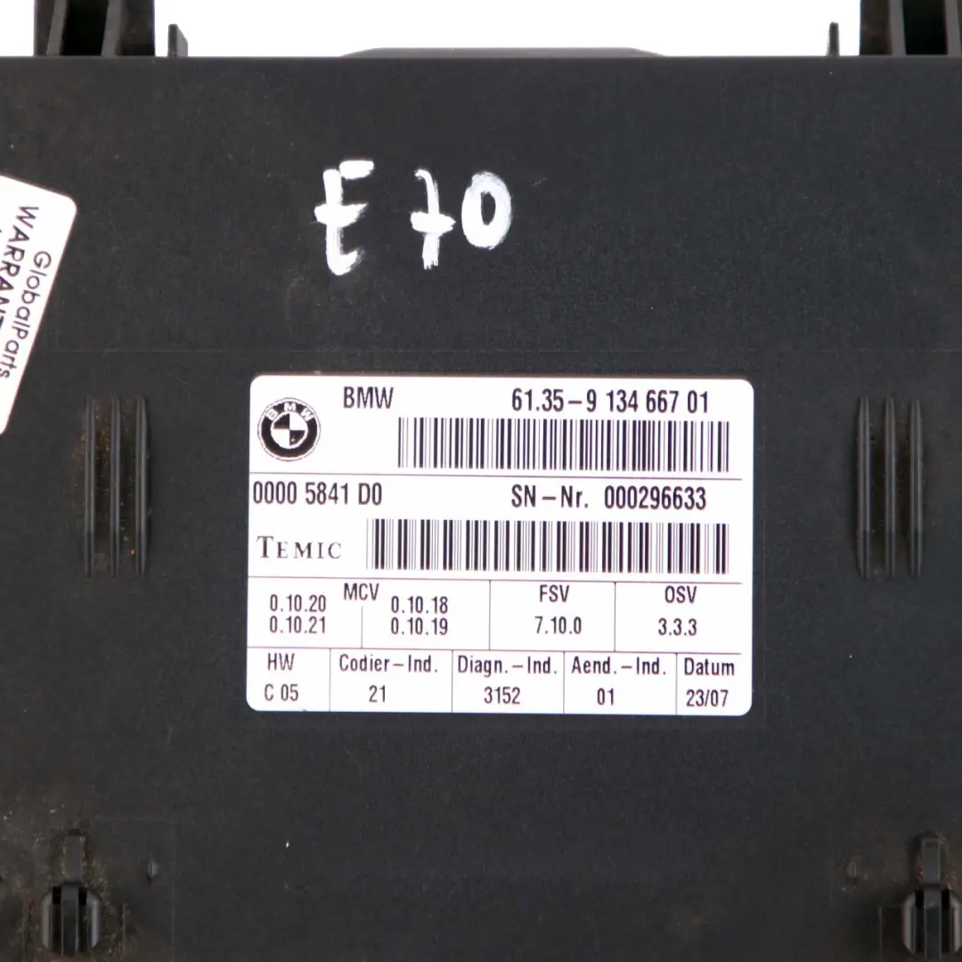 BMW 1 3 X5 Series E70 E87 E90 E91 E92 Seat Control Unit Module ECU - SKU 9134667 - Part number 9134667