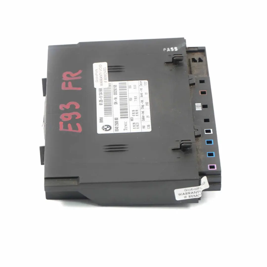 Unité contrôle siège BMW E90 E91 E92 Module Unité de contrôle ECU pour à propos du numéro de pièce 9134668 Unité contrôle siège BMW E90 E91 E92 Module Unité de contrôle ECU - SKU 9134668 - Numéro de pièce 9134668