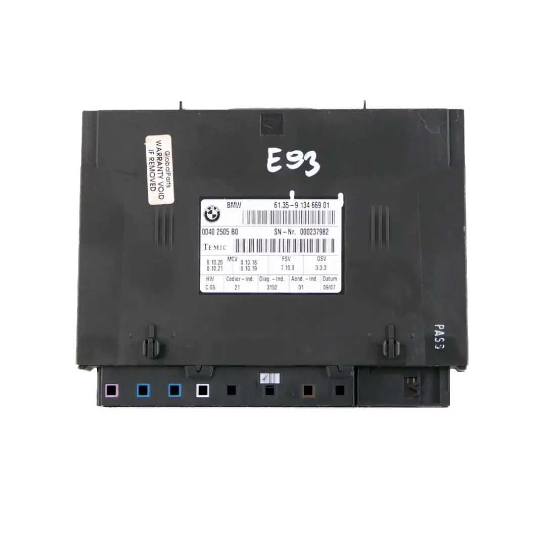 BMW 3 er E93 Sitzmodul Module ECU FSV 7.10.0 - SKU 9134669 - Teilenummer 9134669