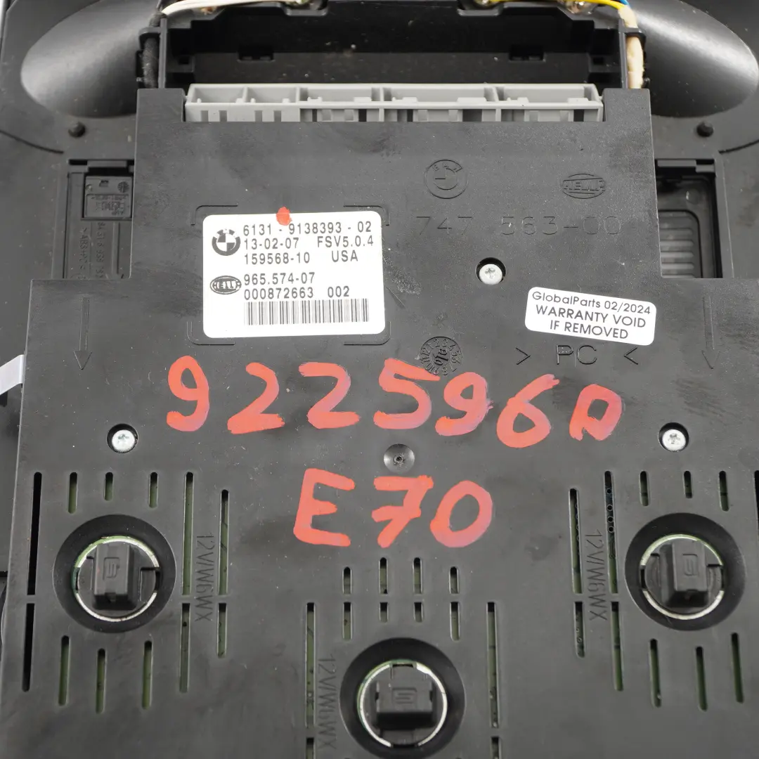 Roof Light BMW X5 E70 X6 E71 Front Reading Lamp Switch Unit Button Black to with Part number 9138393 Roof Light BMW X5 E70 X6 E71 Front Reading Lamp Switch Unit Button Black - SKU 9138393 - Part number 9138393