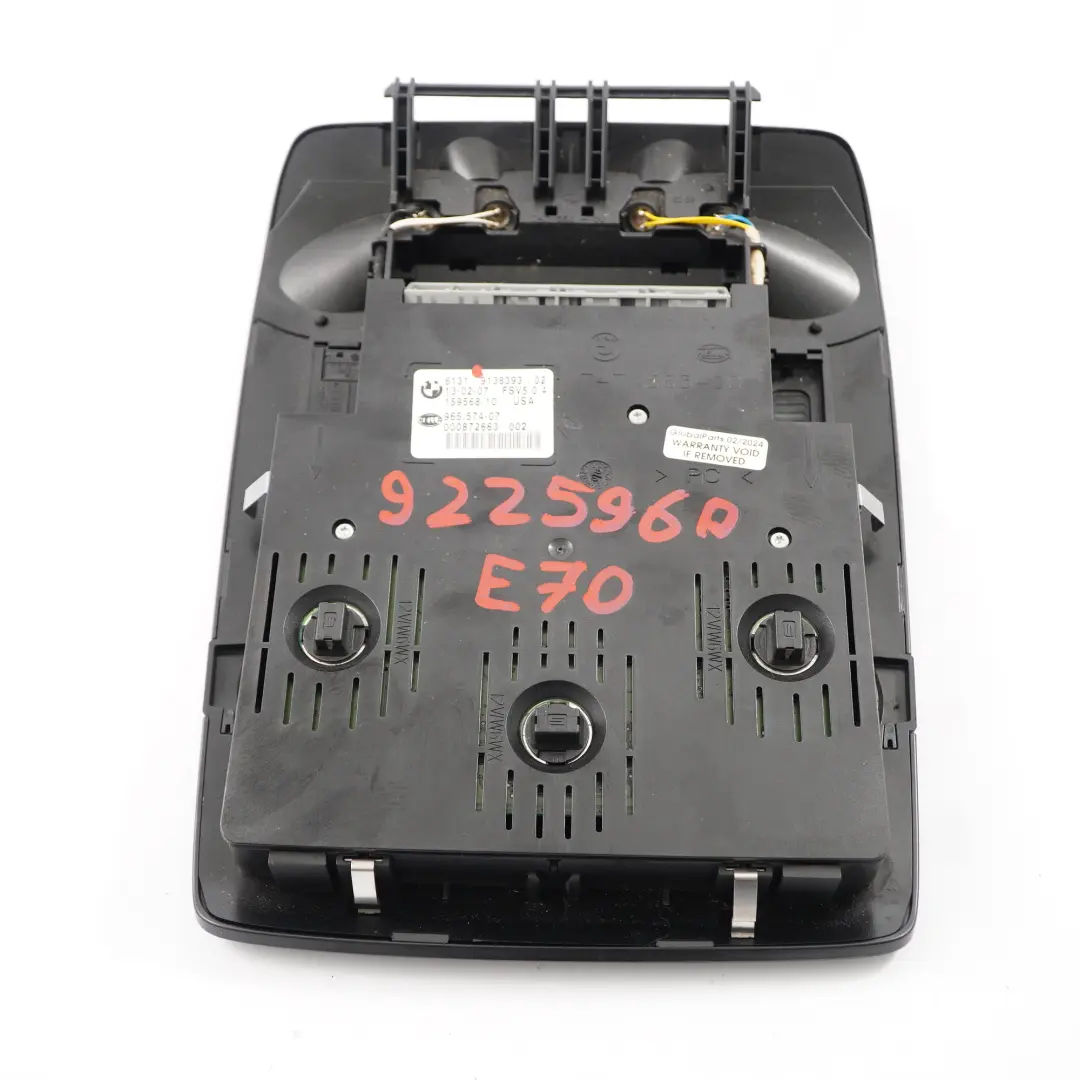  Roof Light BMW X5 E70 X6 E71 Front Reading Lamp Switch Unit Button Black - SKU 9138393 - Part number 9138393