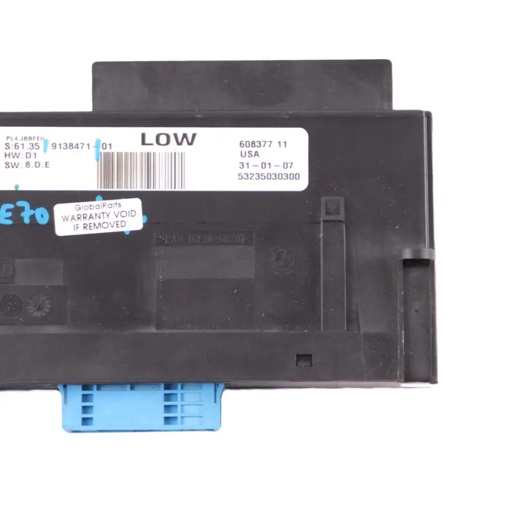 Body Control Module BMW X5 E70 ECU Junction Box LOW PL4 JBBFEII 2 - SKU 9138471 - Part number 9138471