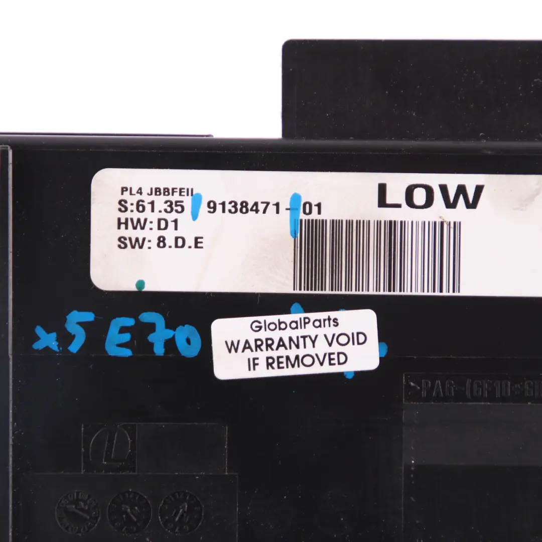 Module de contrôle de la carrosserie BMW X5 E70 ECU LOW PL4 JBBFEII 2 pour à propos du numéro de pièce 9138471 Module de contrôle de la carrosserie BMW X5 E70 ECU LOW PL4 JBBFEII 2 - SKU 9138471 - Numéro de pièce 9138471