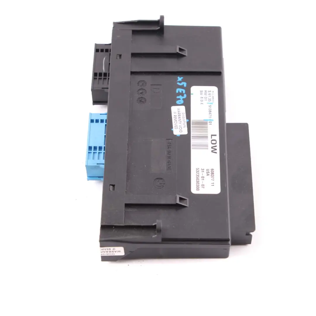 Body Control Module BMW X5 E70 ECU Junction Box LOW PL4 JBBFEII 2 to with Part number 9138471 Body Control Module BMW X5 E70 ECU Junction Box LOW PL4 JBBFEII 2 - SKU 9138471 - Part number 9138471