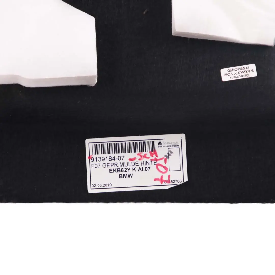 Bagażnik Podłoga Wykładzina Bagażnik Czarny do BMW F07 GT o numerze 9139184 BMW F07 GT Bagażnik Podłoga Wykładzina Bagażnik Czarny - SKU 9139184 - Numer Części 9139184