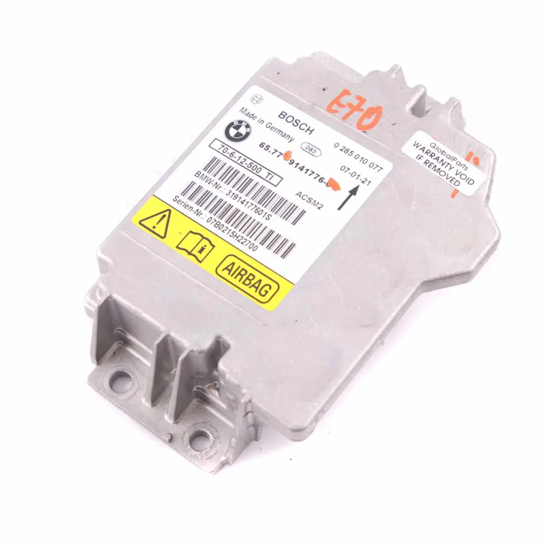 BMW X5 E70 X6 E71 Safety Control Unit Air Module Bag ECU Bosch - SKU 9141776 - Part number 9240083