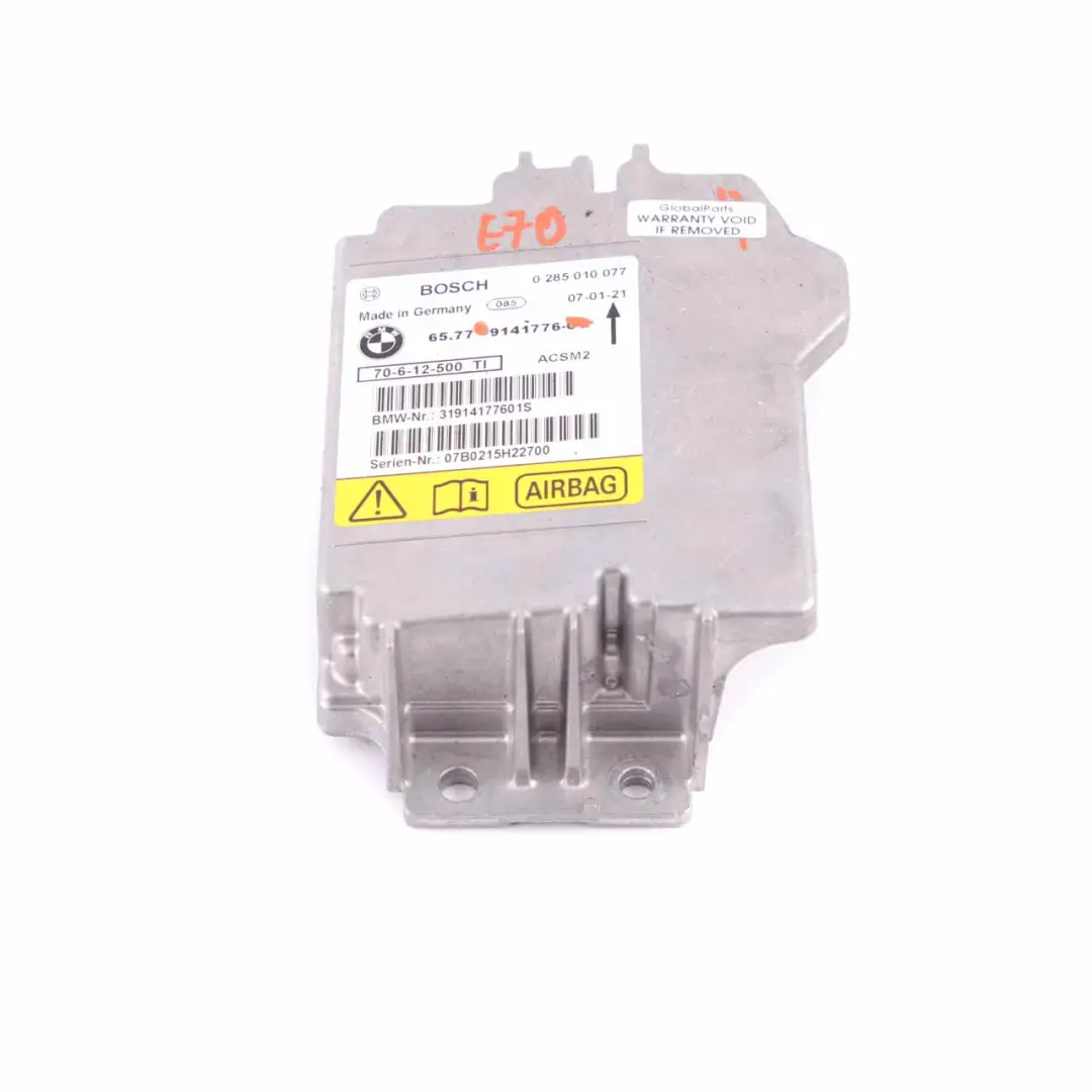 BMW X5 E70 X6 E71 Safety Control Unit Air Module Bag ECU Bosch - SKU 9141776 - Part number 9240083