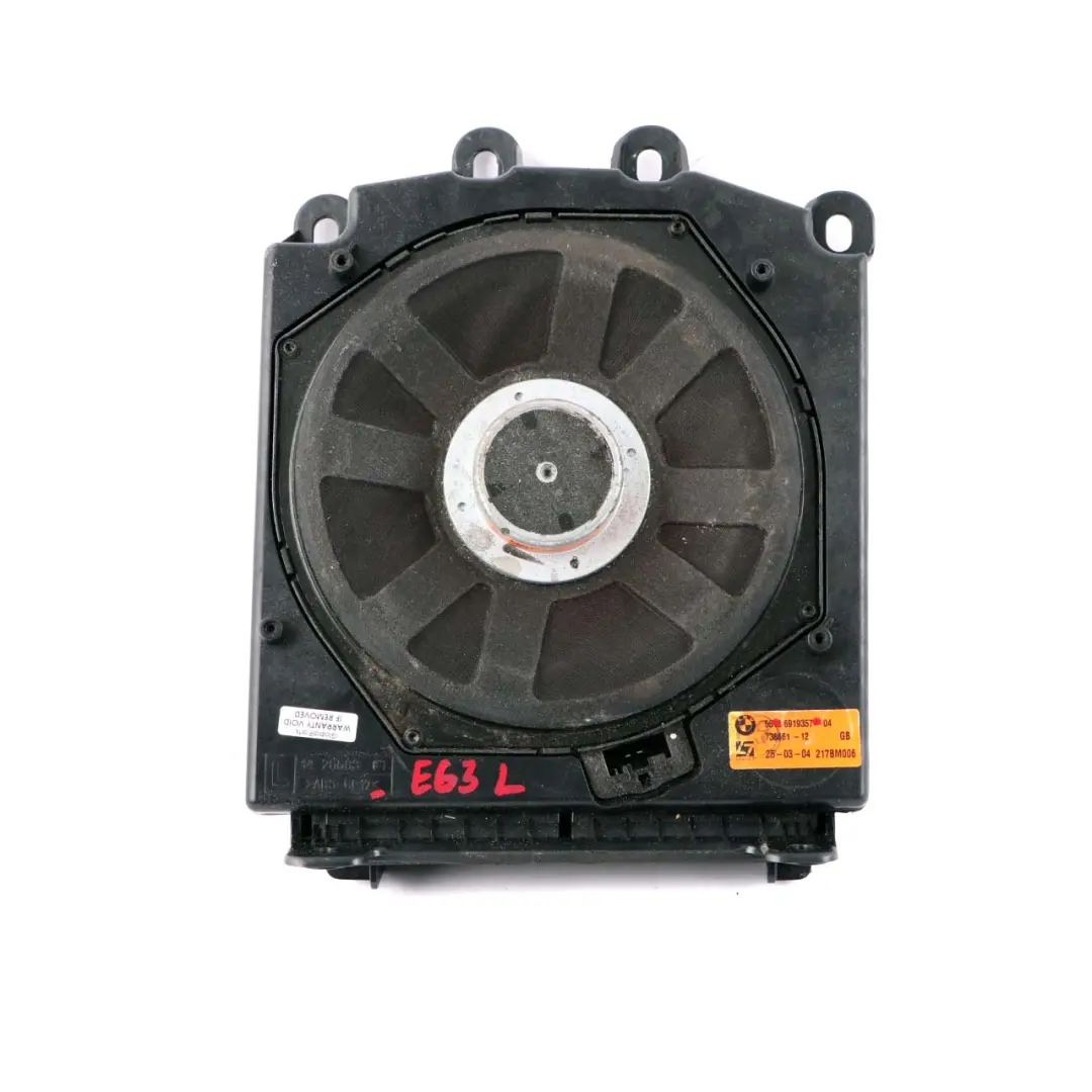 Links Zentralbass Hifi-System Professional Logic 7 L7 für BMW E60 E61 mit Teilenummer 9143135 BMW E60 E61 Links Zentralbass Hifi-System Professional Logic 7 L7 - SKU 9143133 - Teilenummer 9143135