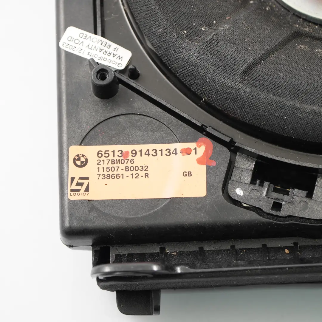 BMW E60 E61 Enceinte centrale de basse droite Système Hifi Professionnel Logic 7 - SKU 9143134-2 - Numéro de pièce 9143134