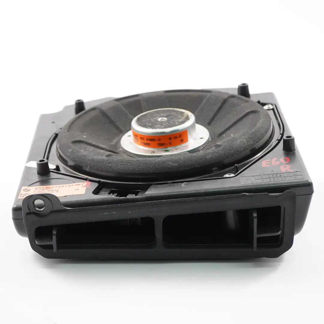 BMW E60 E61 Enceinte centrale de basse droite Système Hifi Professionnel Logic 7 - SKU 9143134-2 - Numéro de pièce 9143134