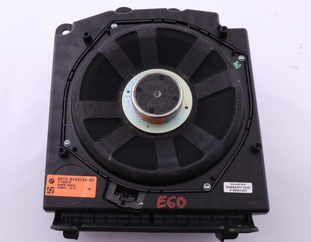 Central Bass Hifi-System Professional L7 Logic 7 Right O/S to BMW E60 E61 with Part number 9143134 BMW E60 E61 Central Bass Hifi-System Professional L7 Logic 7 Right O/S - SKU 9143134 - Part number 9143134