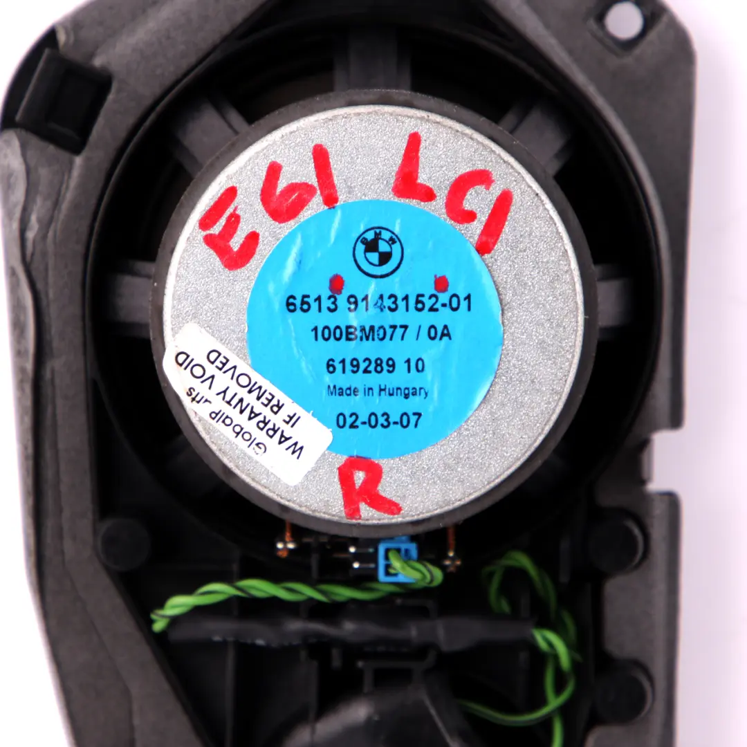 BMW E61 HIFI Headlining Haut Parleurs Porte Haut Parleurs Droit - SKU 9143152 - Numéro de pièce 9143152