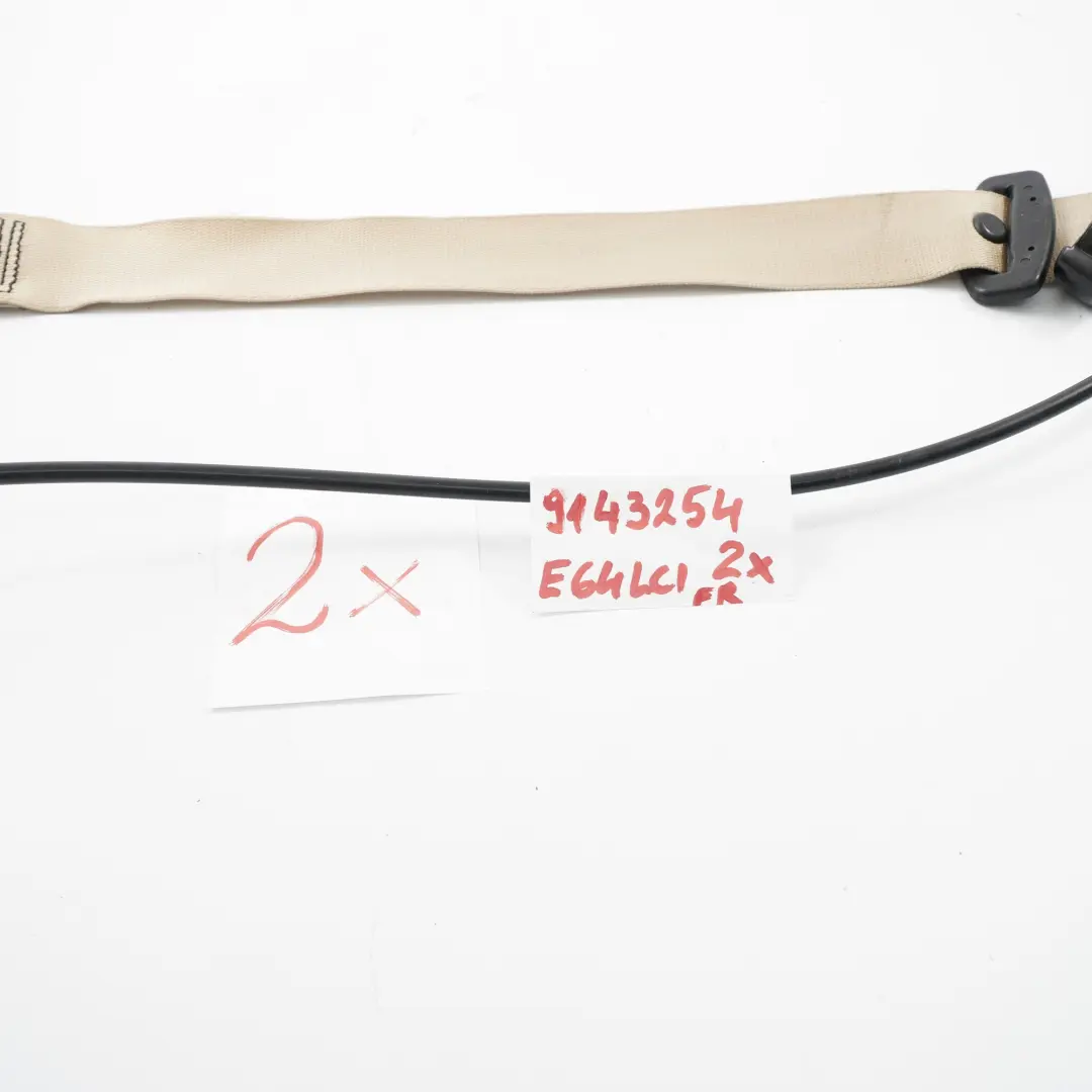 BMW E64 LCI Cintura sicurezza superiore anteriore destra Crema Beige - SKU 9143254 - Numero di parte 9143254