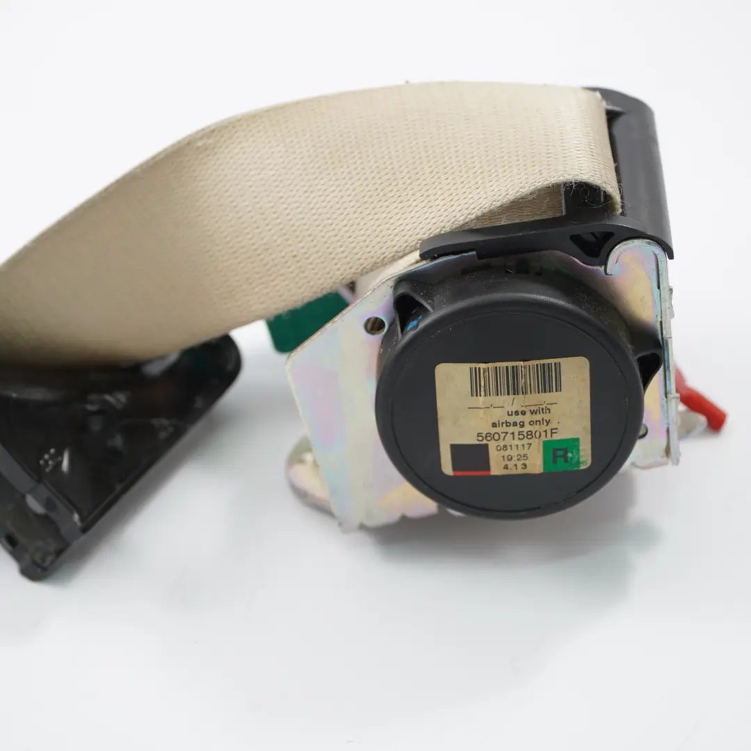 Cintura sicurezza superiore anteriore destra Crema Beige per BMW E64 LCI con numero di parte 9143254 BMW E64 LCI Cintura sicurezza superiore anteriore destra Crema Beige - SKU 9143254 - Numero di parte 9143254