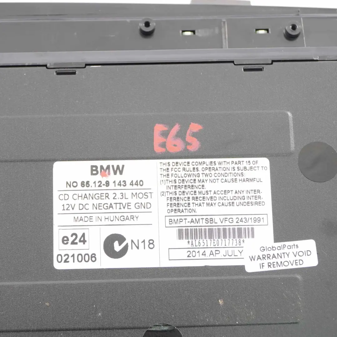 Zmieniarka Płyt CD BMW E65 E66 - SKU 9143440 - Numer Części 9143440