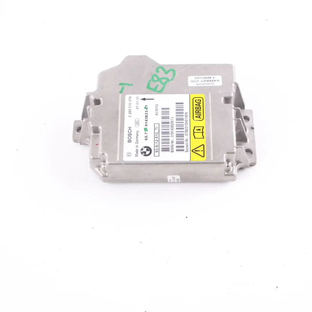 ECU Unidad De Control Modulo Airbag 9248298 para BMW E88 E93 LCI con número de pieza 9143823 BMW E88 E93 LCI ECU Unidad De Control Modulo Airbag 9248298 - SKU 9143823-1 - Número de pieza 9143823