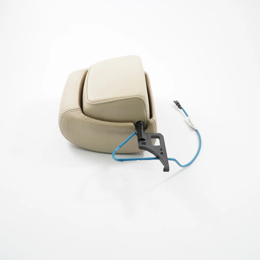 Headrest Front Left N/S Cream Beige Leather Head Rest to BMW E64 Seat with Part number 9143915 BMW E64 Seat Headrest Front Left N/S Cream Beige Leather Head Rest - SKU 9143915 - Part number 9143915