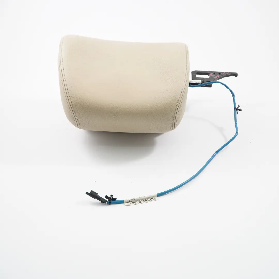 Headrest Front Right O/S Cream Beige Leather Head Rest to BMW E64 Seat with Part number 9143916 BMW E64 Seat Headrest Front Right O/S Cream Beige Leather Head Rest - SKU 9143916 - Part number 9143916