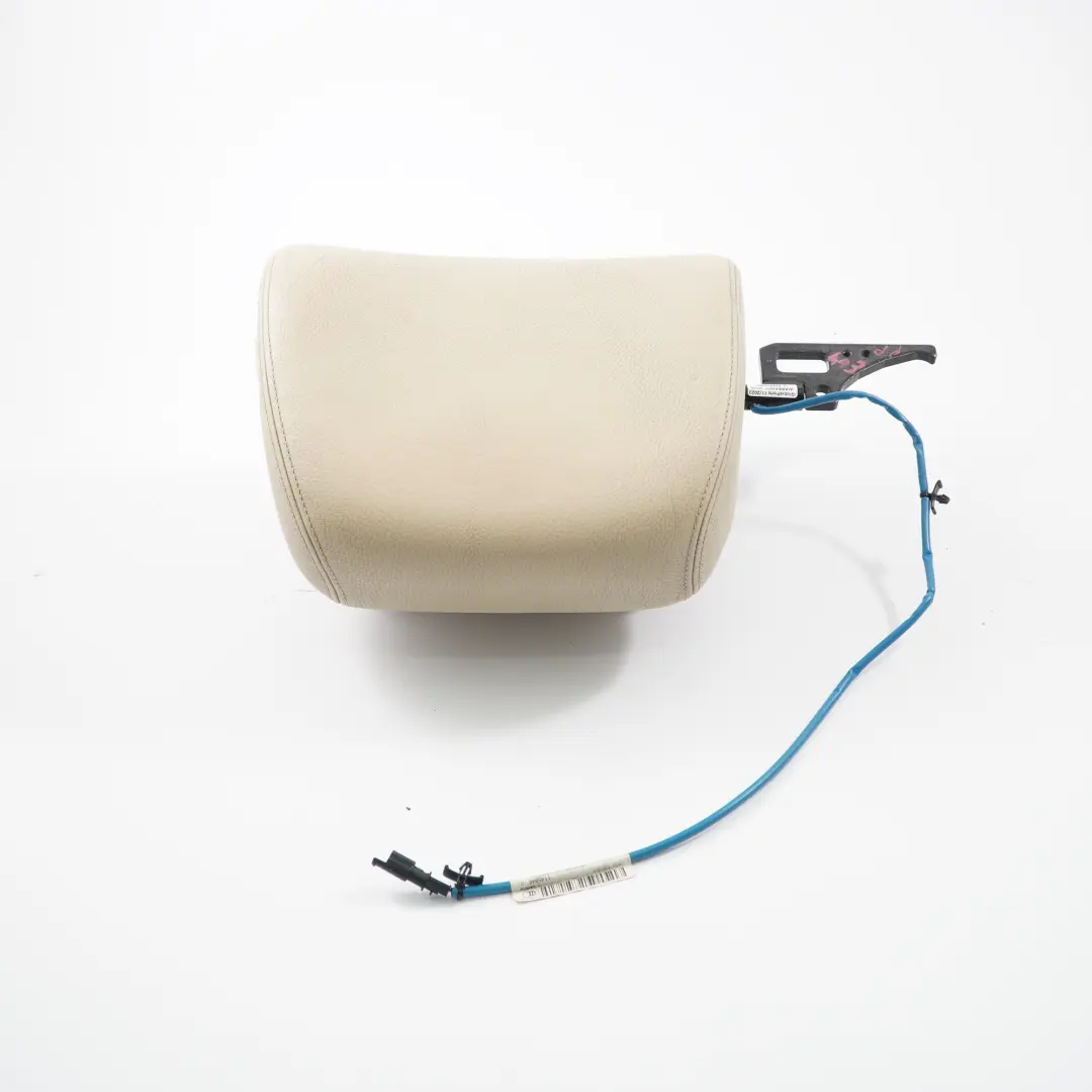 Headrest Front Right O/S Cream Beige Leather Head Rest to BMW E64 Seat with Part number 9143916 BMW E64 Seat Headrest Front Right O/S Cream Beige Leather Head Rest - SKU 9143916 - Part number 9143916