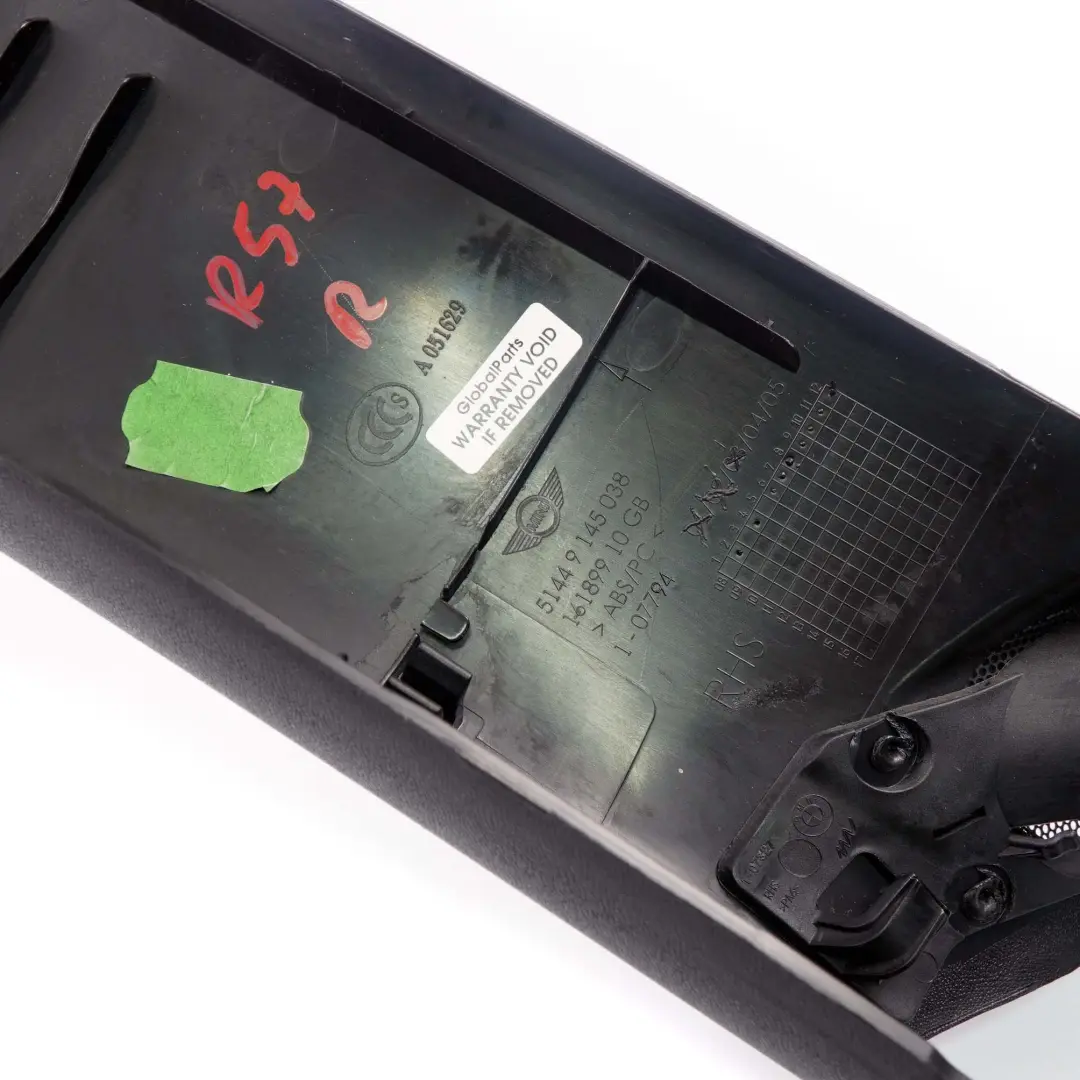 Column A Right O/S HiFi Trim Panel to Mini Cooper R57 Cabrio Cover with Part number 9145038 Mini Cooper R57 Cabrio Cover Column A Right O/S HiFi Trim Panel - SKU 9145038 - Part number 9145038