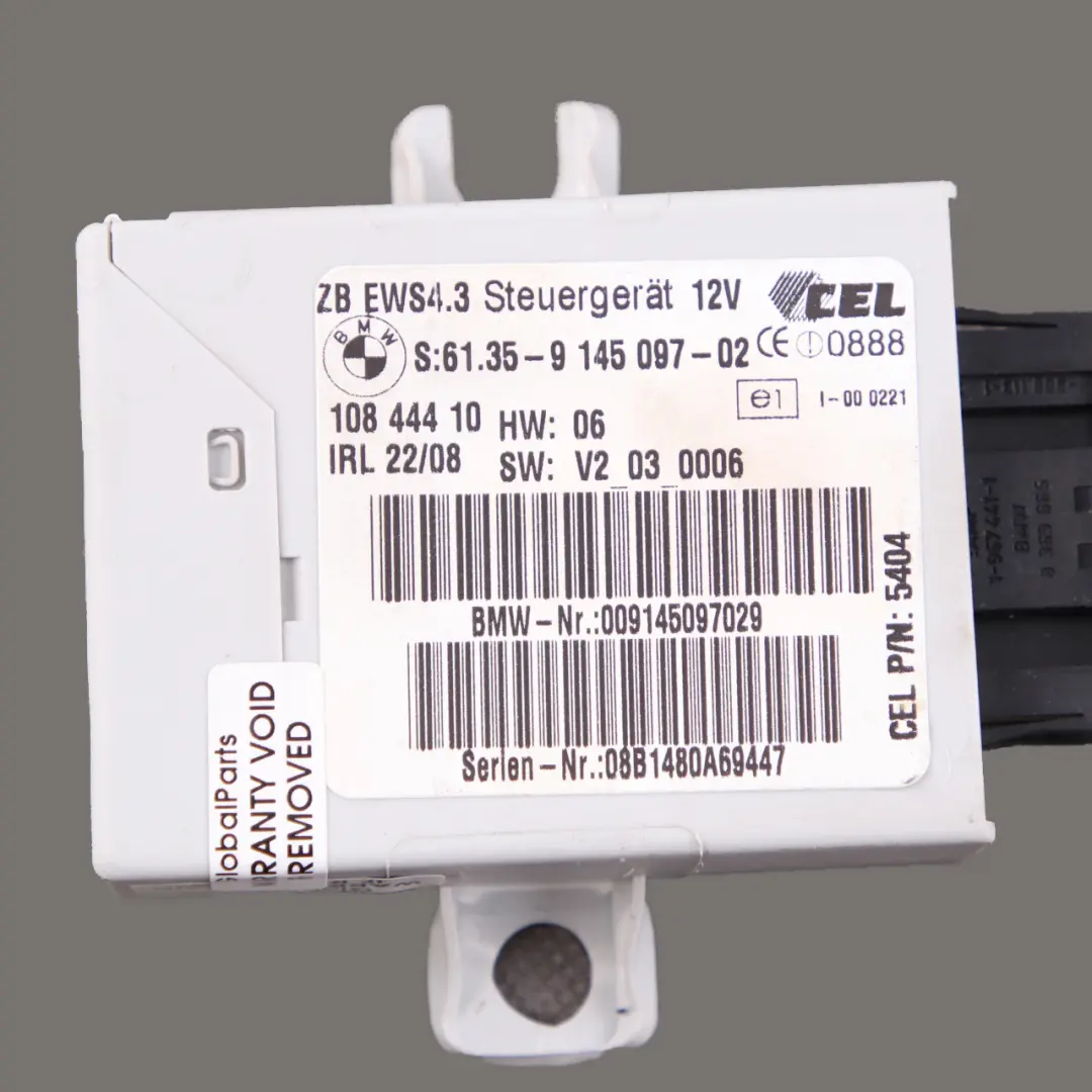 Control Unit EWS III to BMW 3 5 7 X3 X5 Z4 Series E38 E39 E46 E53 E85 E83 with Part number 9145097 BMW 3 5 7 X3 X5 Z4 Series E38 E39 E46 E53 E85 E83 Control Unit EWS III - SKU 9145097 - Part number 9145097