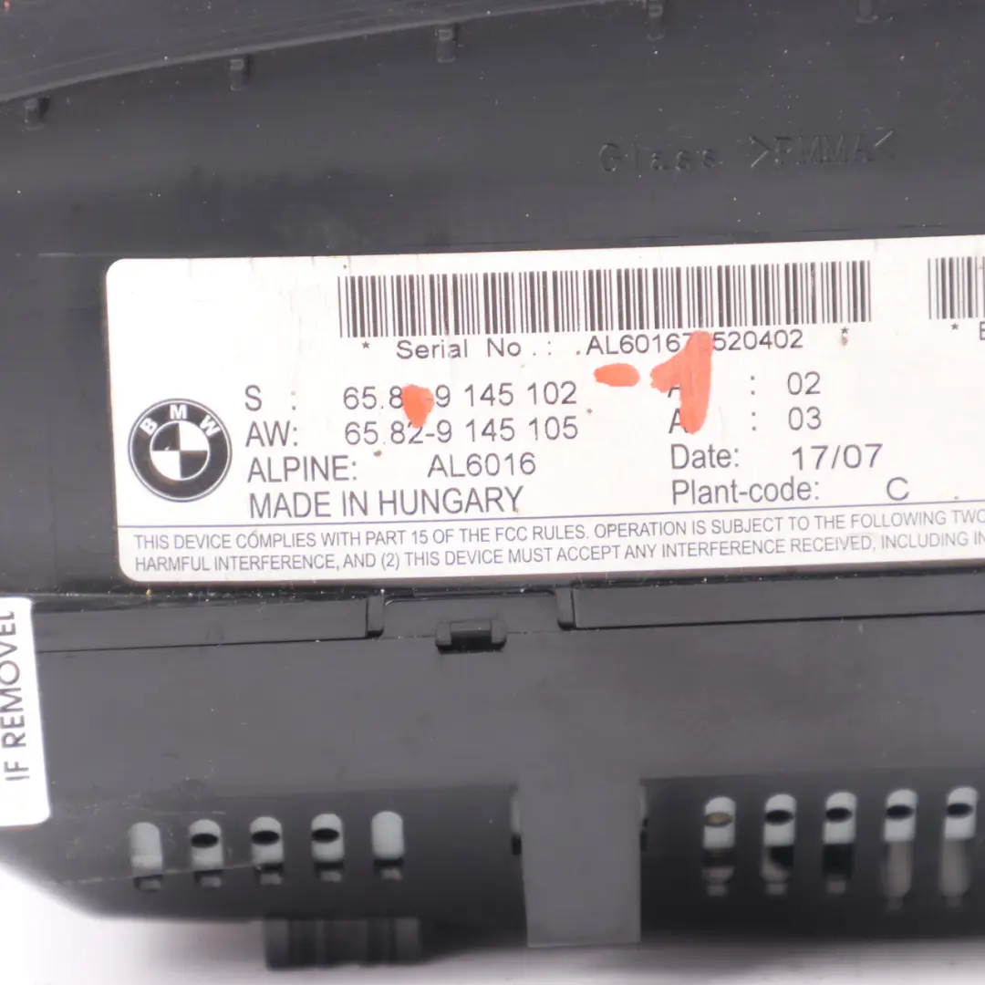  Dashboard Screen BMW E60 E90 Dash Onboard Monitor Display 8.8" CCC 9145102 - SKU 9145102-1 - Part number 9151979