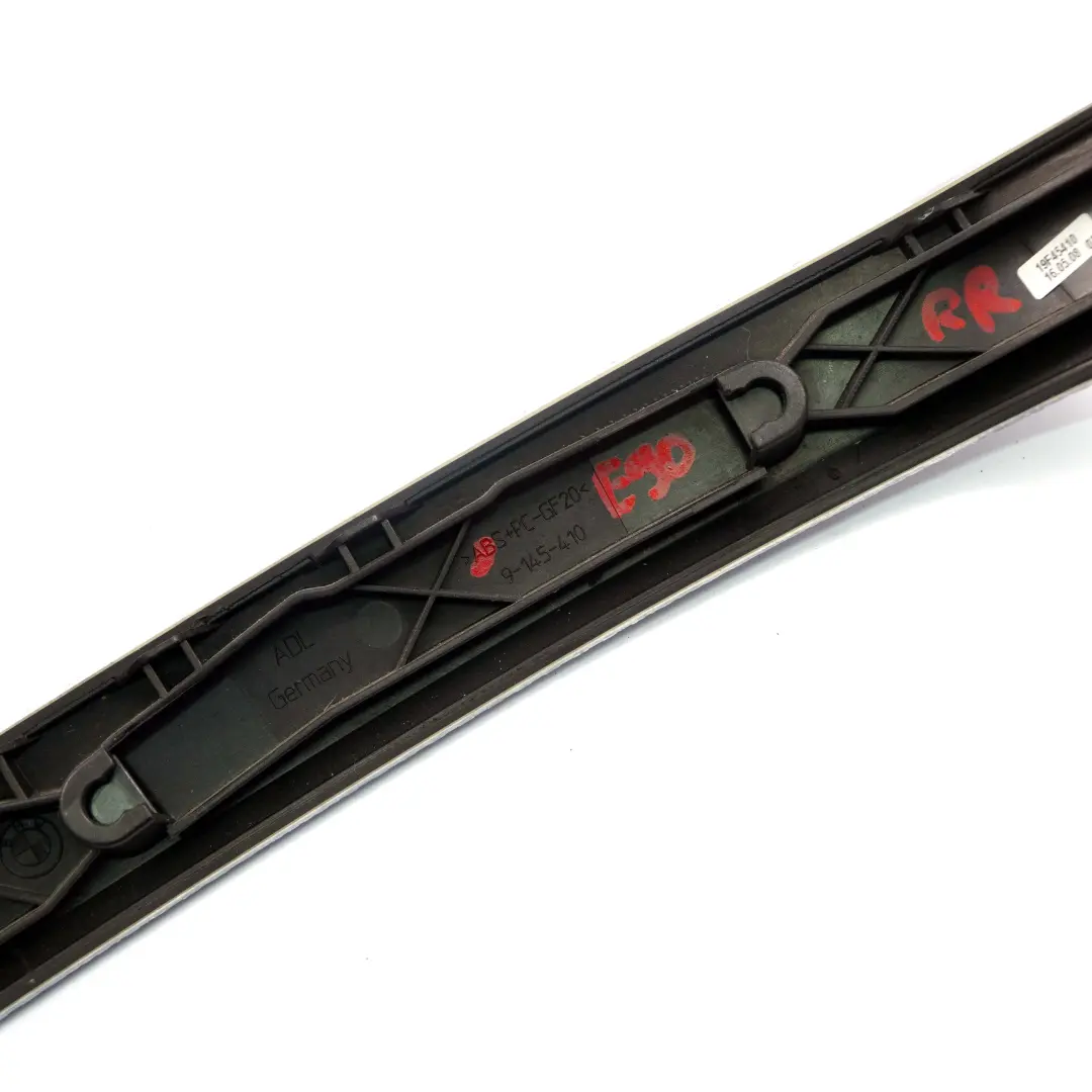 BMW E90 Aluminium Strip Trim Rear Right Door Glacier Silber Silver - SKU 9145410 - Número de pieza 9145410
