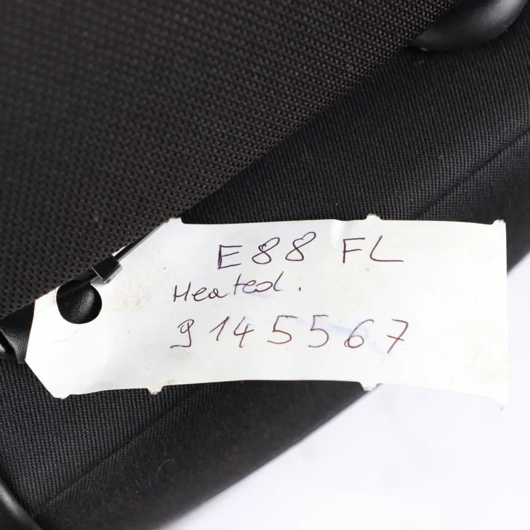 Heated Front Left N/S Side Sport Seat Black Fabric Network to BMW E88 Convertible with Part number 9145567 BMW E88 Convertible Heated Front Left N/S Side Sport Seat Black Fabric Network - SKU 9145567 - Part number 9145567