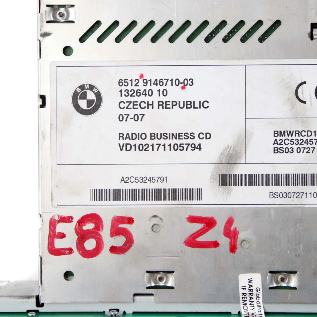 BMW X3 Z4 E83 E85 E86 Radioodtwarzacz Radio Business CD - SKU 9146710 - Numer Części 9146710