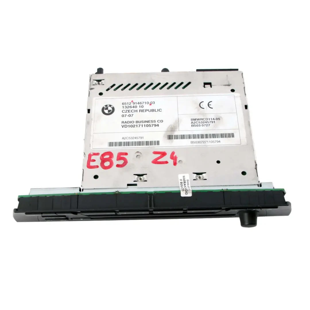 Radio Business CD Player Unidad de Control para BMW X3 Z4 E83 E85 E86 con número de pieza 9146710 BMW X3 Z4 E83 E85 E86 Radio Business CD Player Unidad de Control - SKU 9146710 - Número de pieza 9146710