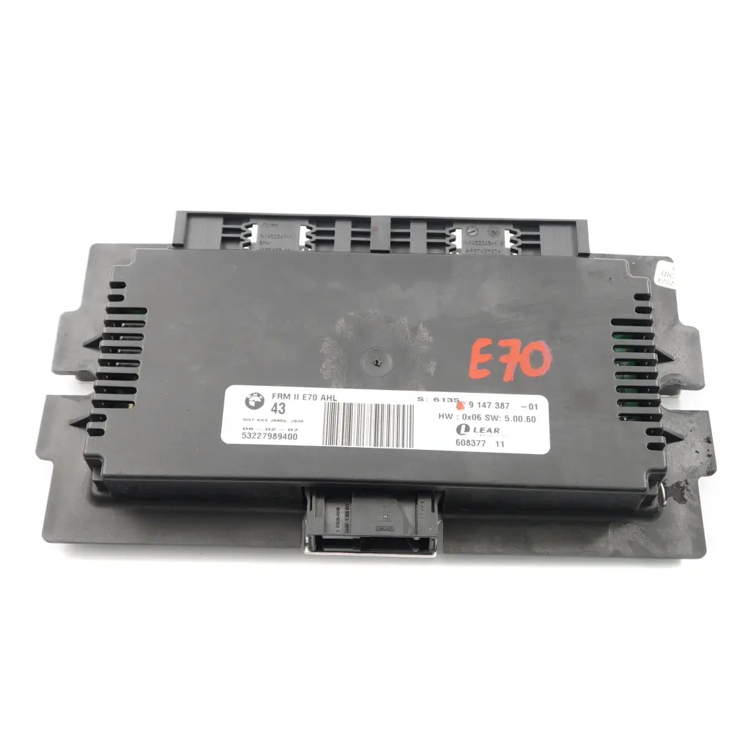 Moduł Sterownik Świateł ECU FRM II Lear do BMW X5 E70 o numerze 9147387 BMW X5 E70 Moduł Sterownik Świateł ECU FRM II Lear - SKU 9147387 - Numer Części 9147387